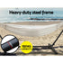 Hammock with Stand Cotton Fabric Steel Frame Adjustable Height Cream