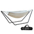 Hammock with Stand Steel Frame Outdoor Indoor Cotton Polyester 150kg Capacity