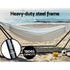 Hammock with Stand Steel Frame Outdoor Indoor Cotton Polyester 150kg Capacity