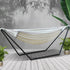 Hammock with Stand Steel Frame Outdoor Indoor Cotton Polyester 150kg Capacity