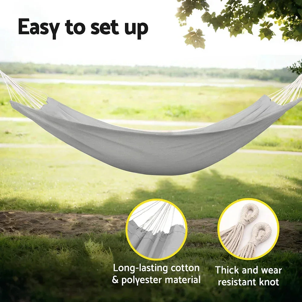 Hammock Bed w/ Travel Bag Outdoor Lounge Chair Grey