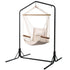 Hammock Chair with Stand Cream – Hanging Swing, Timber Rail, 120kg