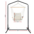 Hammock Chair with Stand Cream – Hanging Swing, Timber Rail, 120kg