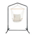 Hammock Chair with Stand Cream – Hanging Swing, Timber Rail, 120kg