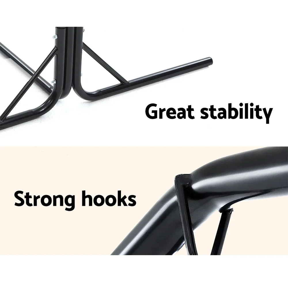 Hammock Chair with Stand Cream – Hanging Swing, Timber Rail, 120kg