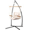 Hammock Chair with Steel Stand Cream – Hanging Swing, Armrests, 120kg