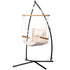 Hammock Chair with Steel Stand Cream – Hanging Swing, Armrests, 120kg
