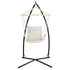 Hammock Chair with Steel Stand Cream – Hanging Swing, Armrests, 120kg