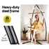 Hammock Chair with Steel Stand Cream – Hanging Swing, Armrests, 120kg