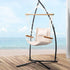 Hammock Chair with Steel Stand Cream – Hanging Swing, Armrests, 120kg