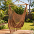 Gardeon Hammock Chair Camping Hanging Chair with Spreader Bar Tassels Brown