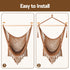Gardeon Hammock Chair Camping Hanging Chair with Spreader Bar Tassels Brown