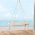 Hanging Hammock Chair Swing Cotton Polyester 120kg Indoor Outdoor Cream