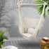 Hanging Hammock Chair with Cushions Timber Rail 120kg Cream Colour Finish