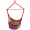Hammock Chair with Timber Rail and Cushions 120kg Cotton Multi Colour Set