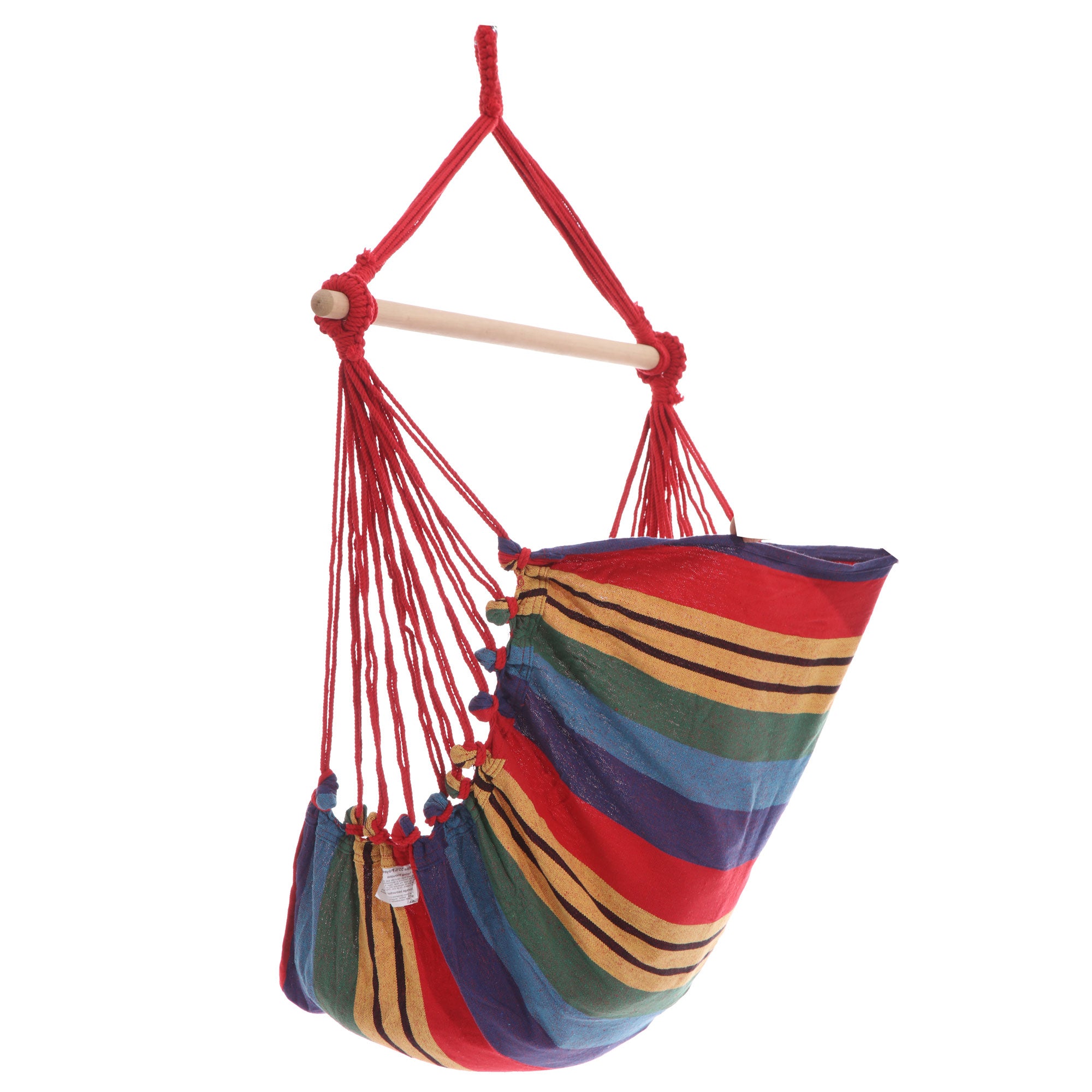 Hammock Chair with Timber Rail & Cushions 120kg Cotton Polyester Multi