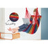 Hammock Chair with Timber Rail and Cushions 120kg Cotton Multi Colour Set