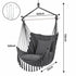 Gardeon Hammock Chair Camping Macrame Hanging Swing Cushions Metal Bar Grey