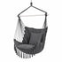 Gardeon Hammock Chair Camping Macrame Hanging Swing Cushions Metal Bar Grey
