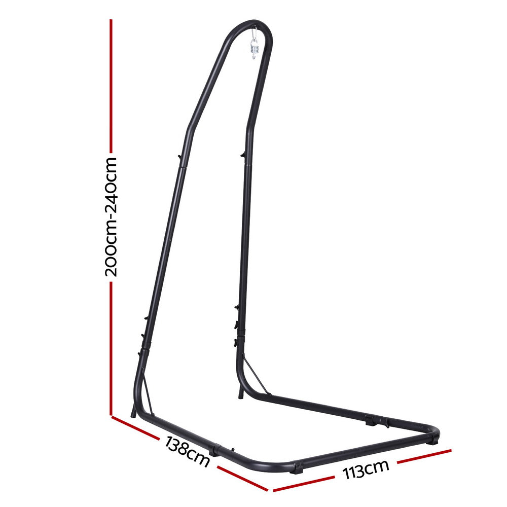 Hammock Chair Stand Heavy Duty Steel Frame Black