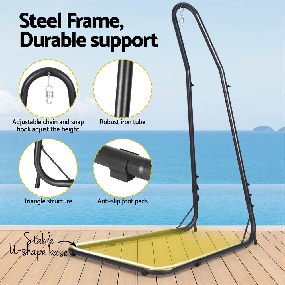 Hammock Chair Stand Heavy Duty Steel Frame Black