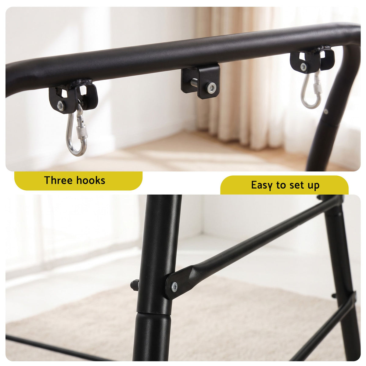 Gardeon Hammock Chair Stand 180cm Steel Frame 150kg for Hanging Swing Black