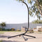 Gardeon Hammock Chair Stand 195cm Metal Frame 150kg for Hanging Swing Black