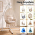 Gardeon Hammock Stand 150kg Capacity White Steel Frame for Hanging Chairs