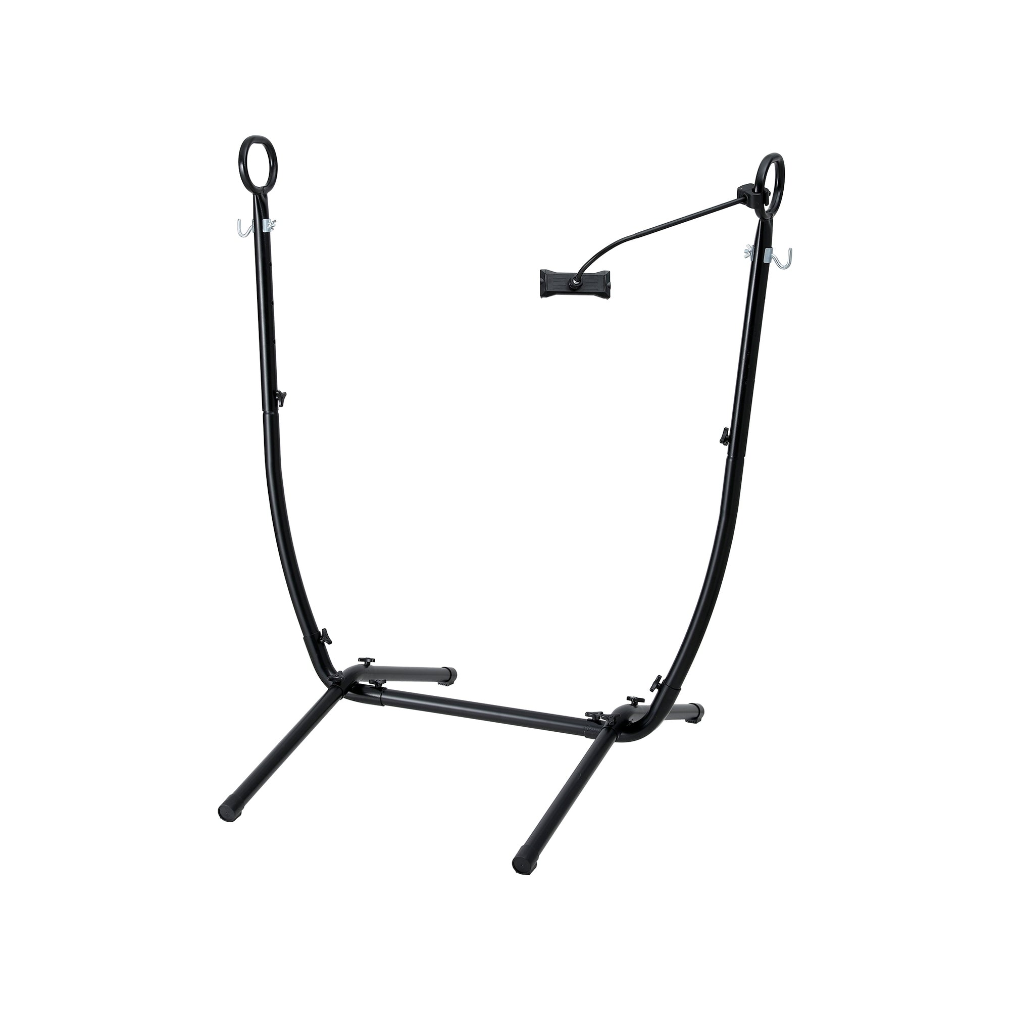 Hammock Chair Stand Iron Frame w/ Phone Holder Black