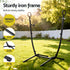 Hammock Chair Stand Iron Frame w/ Phone Holder Black