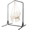 Outdoor Hammock Chair with Stand Cotton Swing Relax Hanging 124CM Cream