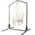 Outdoor Hammock Chair with Stand Cotton Swing Relax Hanging 124CM Cream