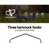 Outdoor Hammock Chair with Stand Cotton Swing Relax Hanging 124CM Cream