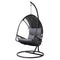 Outdoor Egg Swing Chair Wicker Furniture Pod Stand Armrest Black