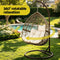 Hanging Egg Chair with Stand Wicker Pod Swing Chair Latte