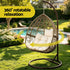 Hanging Egg Chair with Stand Wicker Pod Swing Chair Latte