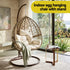 Hanging Egg Chair with Stand Wicker Pod Swing Chair Latte