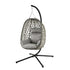 Gardeon Outdoor Swing Chair with Stand Cushion Rattan Furniture Grey