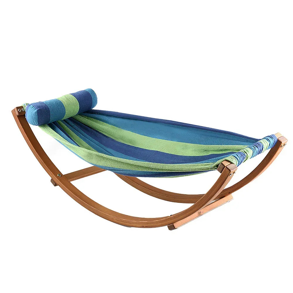 Kids Timber Hammock Outdoor Rocking Swing with Pillow Sky Blue