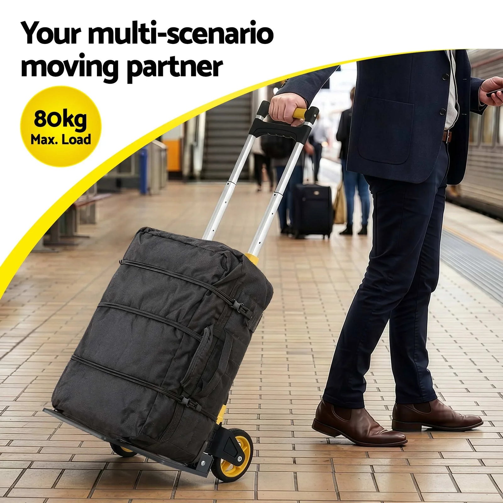 Folding Trolley Portable Hand Truck Lightweight Travel Luggage Silver
