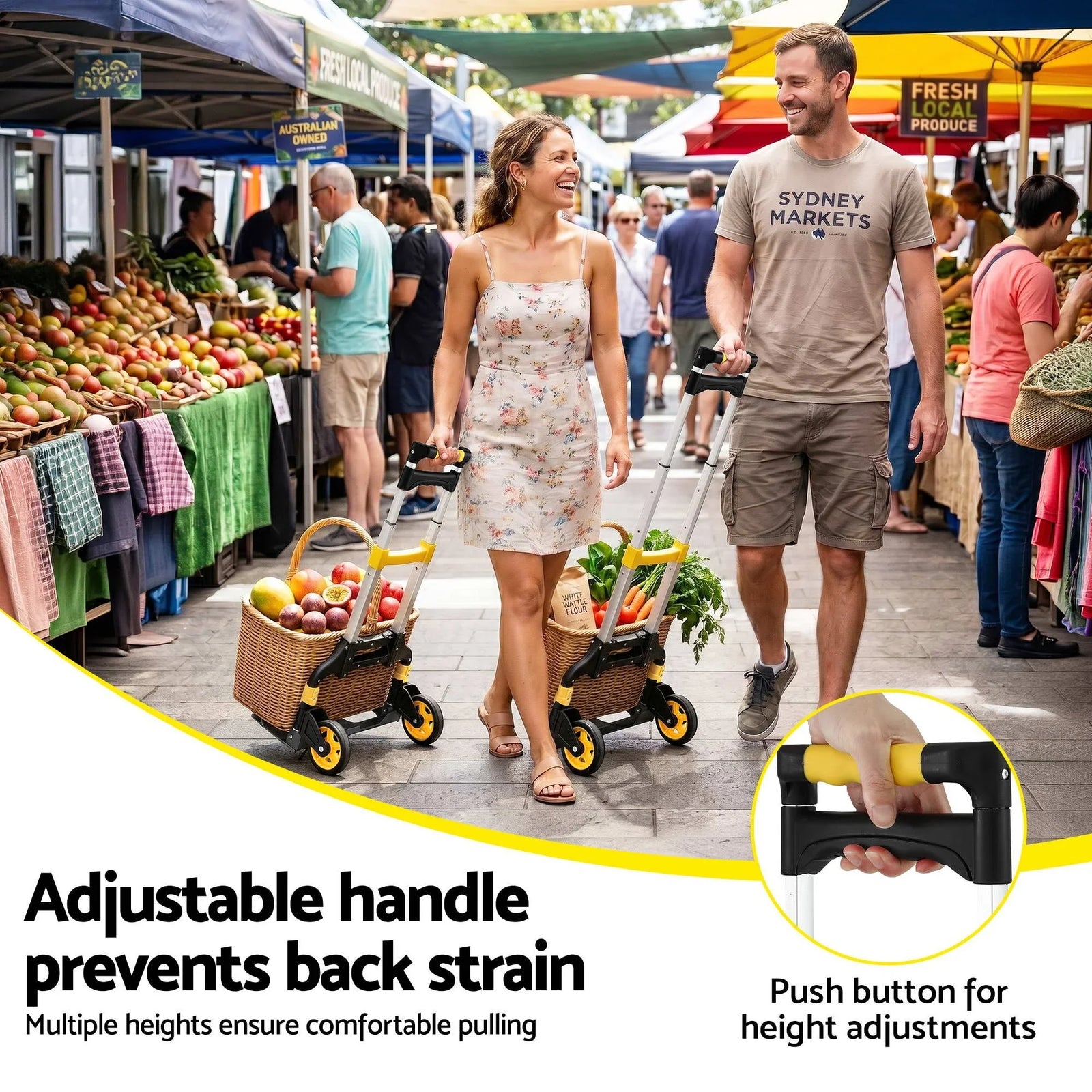 Folding Trolley Portable Hand Truck Lightweight Travel Luggage Silver