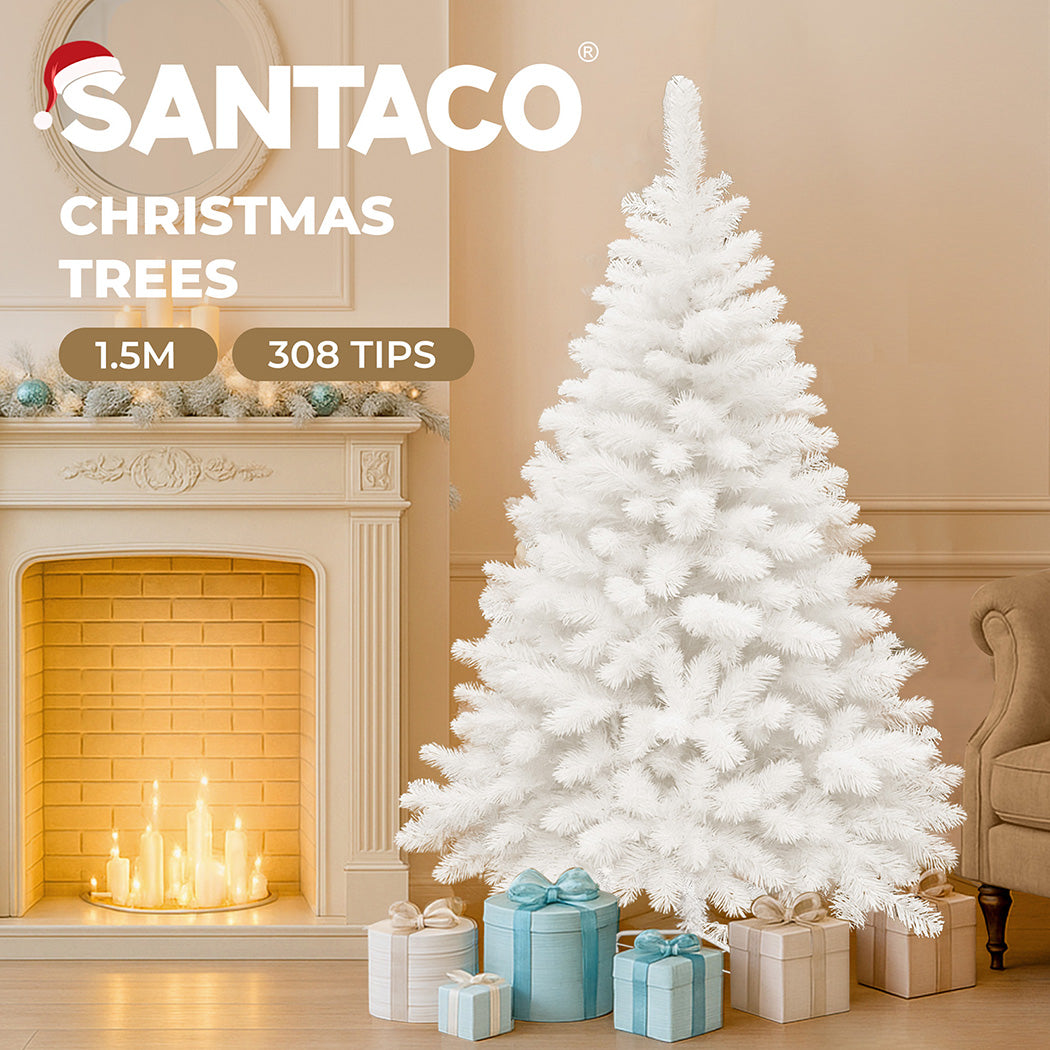 Santaco 1.5M 380 Tips White Christmas Tree-1950770005092208645