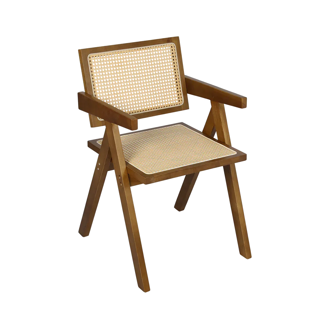 Levede 6x Walnut Wicker Armchair Dining Chair-2018816934186979336