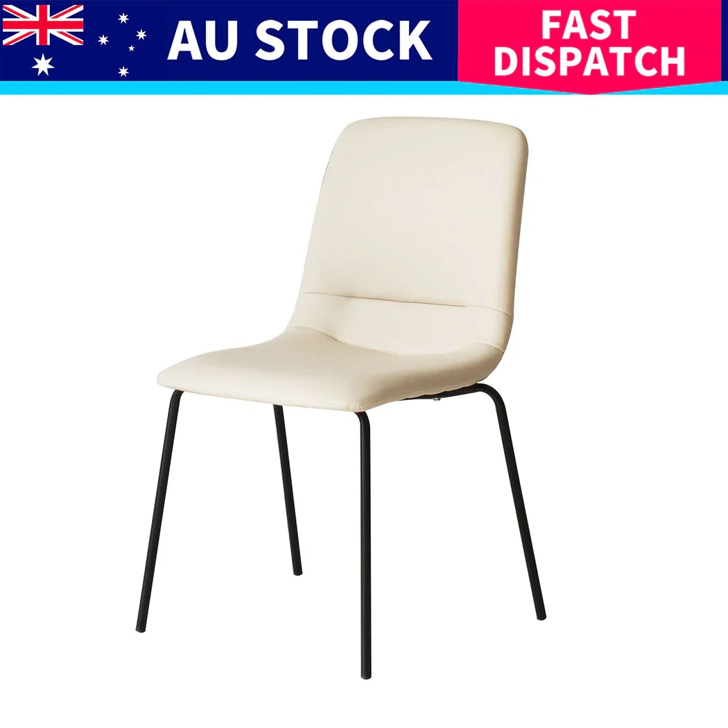 Levede Stackable Dining Chairs Kitchen Beige Set of 8-2006732727428190216