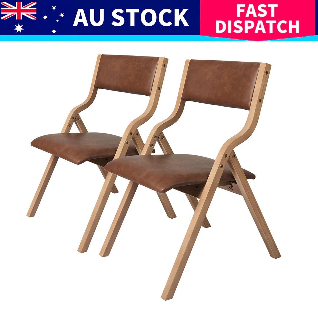 Levede 6x Dining Chairs Foldable PU Tan-2018816918802272264