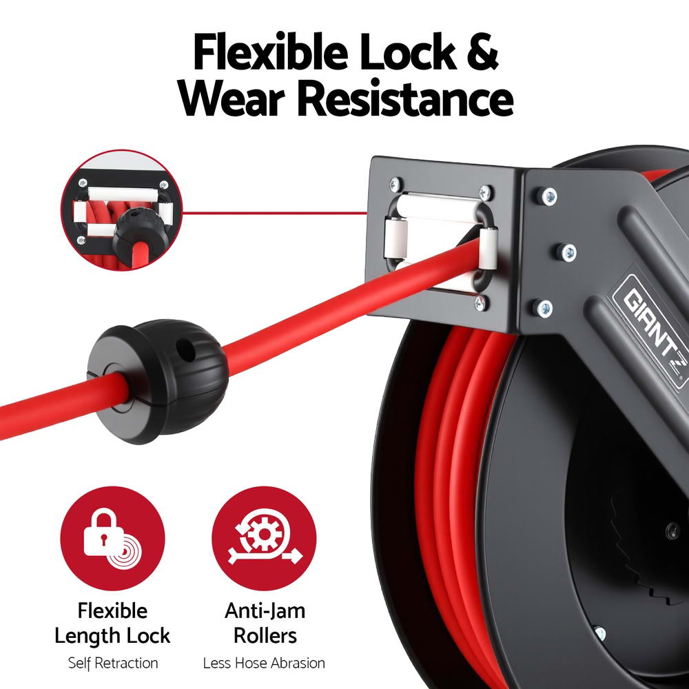 Air Hose Reel 3/8 IN x 15m Retractable Air Hose 300PSI