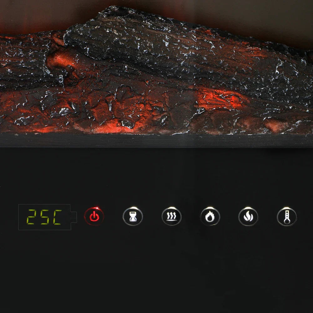 Electric Fireplace Heater Wall Mounted 3D Flame Effect 2000W