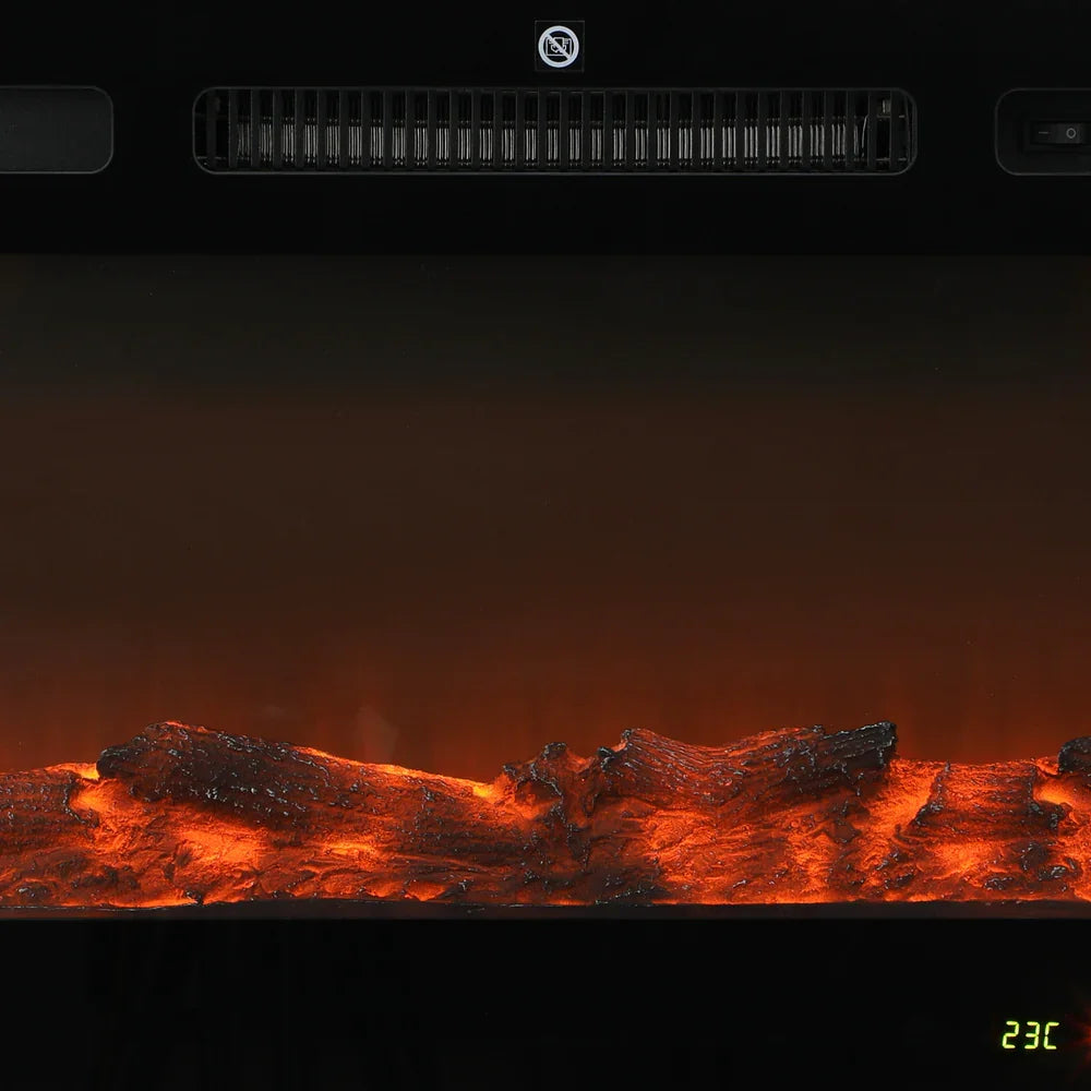 Electric Fireplace Heater Wall Mounted 3D Flame Effect 2000W