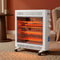 Infrared Radiant Heater – 1100/2200W Quartz, Portable Free‑Standing, White