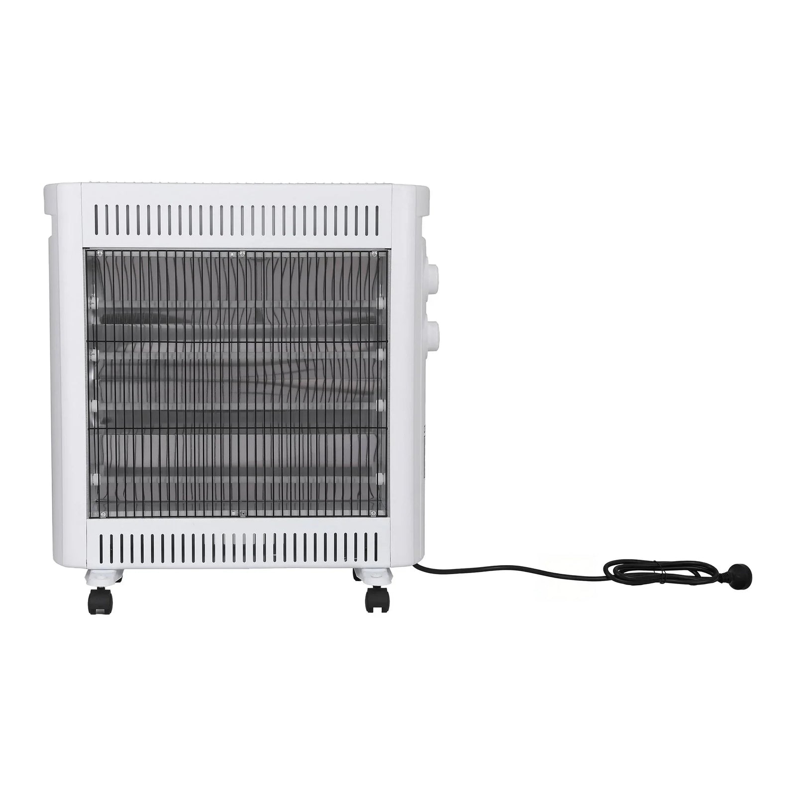 Infrared Radiant Heater – 1100/2200W Quartz, Portable Free‑Standing, White